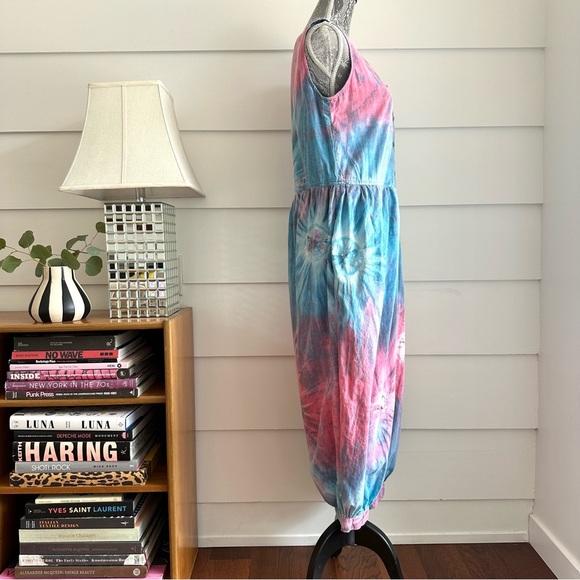 Vintage Cotton Tie Dye Jumpsuit Boho Festival Summer Bohemian - Picture 4 of 8